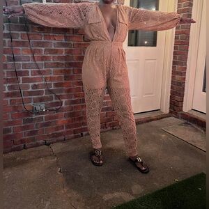 Lace low cleavage jumpsuit